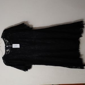 MSLG Women's Size XXL Black Lace Lined Midi Dress NWT